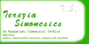 terezia simoncsics business card